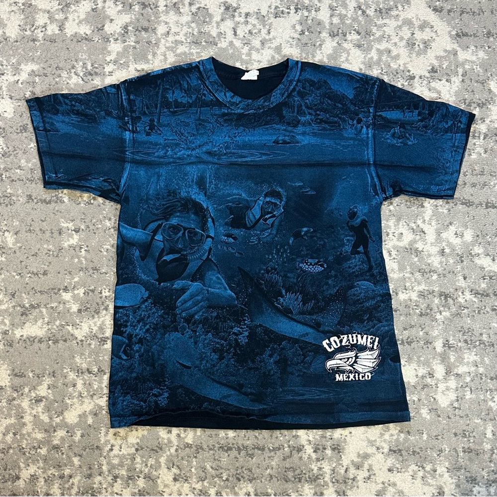 Y2ak Cozumel Mexico AOP Scuba Diving Beach Graphic Tee